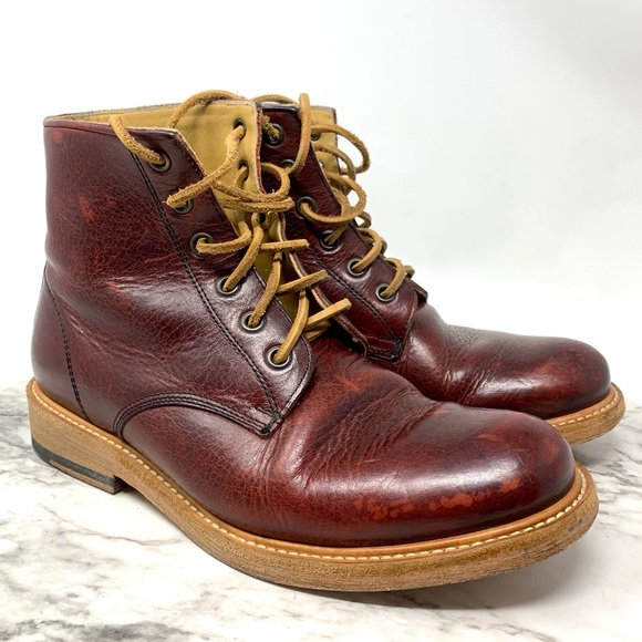Will Leather Goods Shoes - Will Leather Goods Lace Up Leather Combat Moto Boots 38/6MNS/8WMS Gorpcore